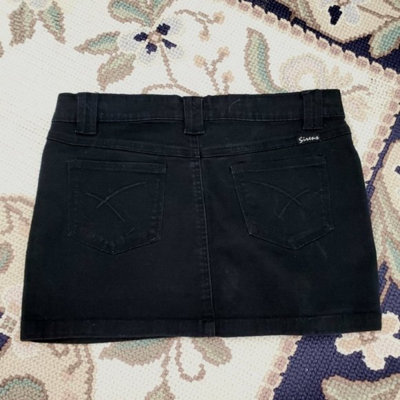 Vintage Y2K Black Denim Micro Skirt - Picture 8 of 14